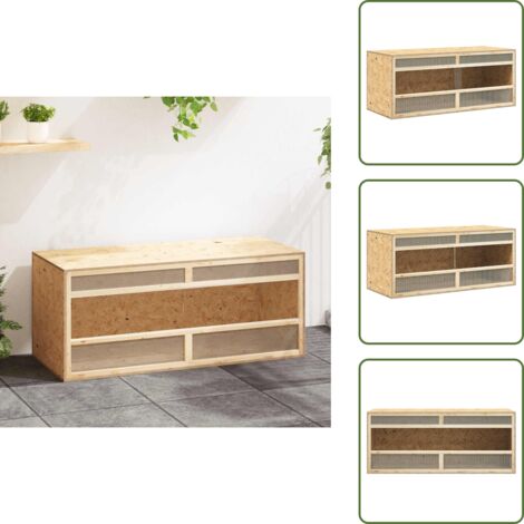 The Living Store Terrario de madera contrachapada 120x50x50 cm - Terrario para reptiles