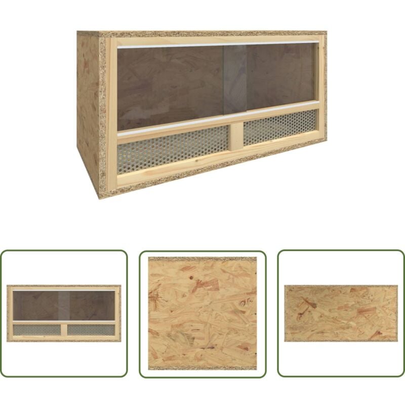 The Living Store - Terrarium Bois d'ingénierie 60x30x30 cm - Terrarium - Reptile - Animal Domestique - Habitat - Abri