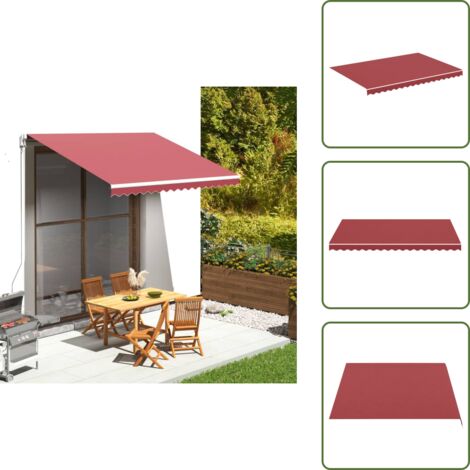 The Living Store Tessuto di Ricambio per Tenda da Sole Rosso Borgogna 3,5x2,5 m - Tessuto da tenda