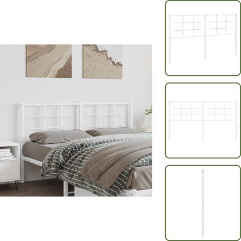 The Living Store Testiera di Ricambio in Metallo Bianco 160 cm - Testiera letto bianca