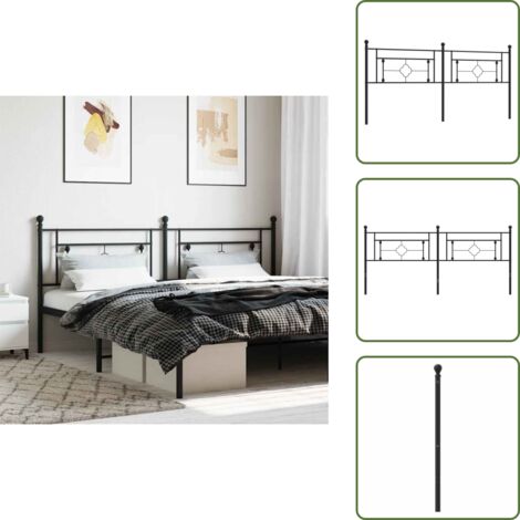 The Living Store Testiera di Ricambio in Metallo Nero 193 cm - Testiera in acciaio