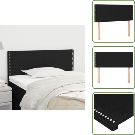 The Living Store Testiera Nera 100x5x78/88 cm in Tessuto - Testiera in tessuto