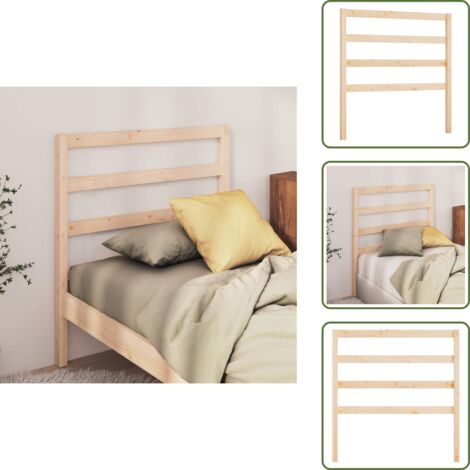 The Living Store Testiera per Letto 95x4x100 cm in Legno Massello di Pino - Testiera in legno massello