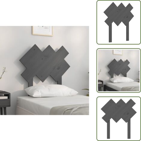 The Living Store Testiera per Letto Bianca 72,5x3x81 cm Legno Massello di Pino - Testiera in legno massello