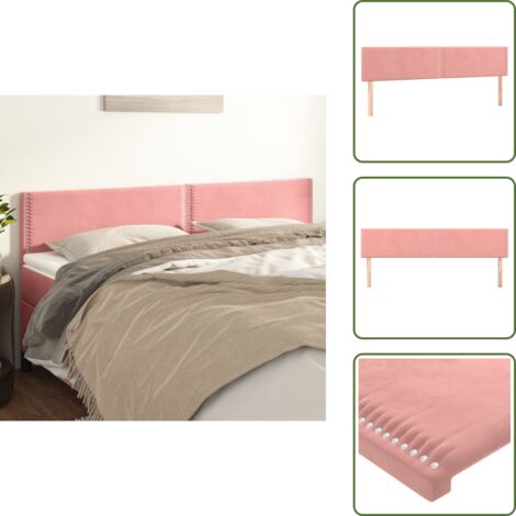 The Living Store Testiera Rosa 160x5x78/88 cm in Velluto - Testiera in velluto
