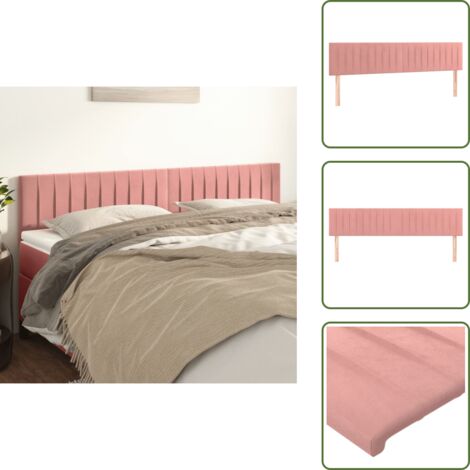 The Living Store Testiera Rosa 160x5x78/88 cm in Velluto - Testiera letto in velluto