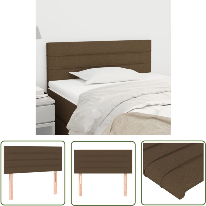 Tête de lit Marron Foncé 80x5x78/88 cm Tissu - Tête De Lit - Literie - Meuble Chambre - Mobilier Chambre - Têtière Lit - The Living Store
