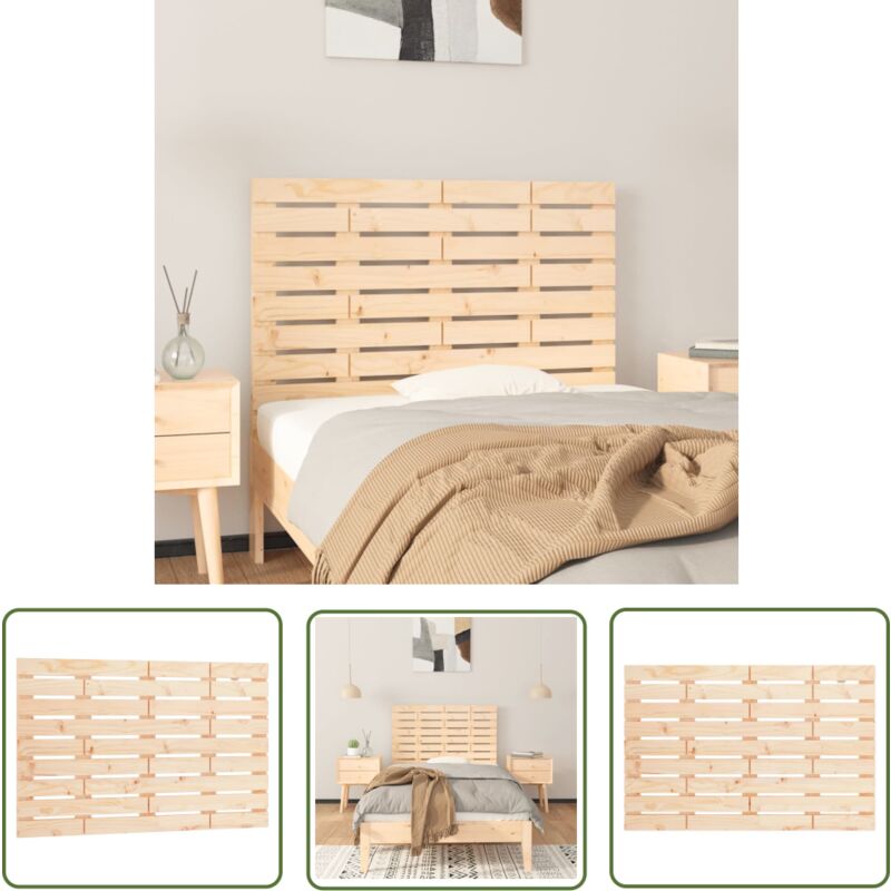 The Living Store - Tête de lit murale 96x3x63 cm Bois massif de pin - Tête De Lit Murale - Tête De Lit Bois - Tête De Lit Design Classique - Support