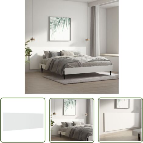 The Living Store Tête de lit murale Blanc 240x1,5x80 cm Bois d'ingénierie - Tête De Lit Murale - Tête De Lit Blanche - Meuble De Chambre - Décoration Chambre - Literie