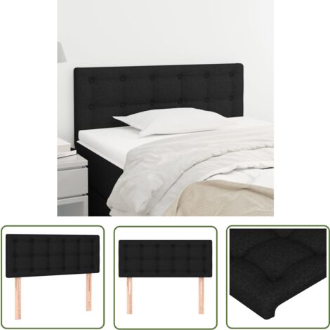 The Living Store Tête de lit Noir 80x5x78/88 cm Tissu - Tête De Lit - Literie - Meuble De Chambre - Literie Moderne - Têtière De Lit