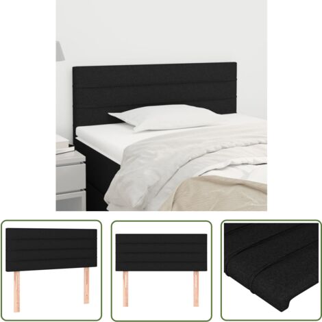 The Living Store Tête de lit Noir 90x5x78/88 cm Tissu - Tête De Lit - Literie - Meuble De Chambre - Têtière De Lit - Décoration Chambre