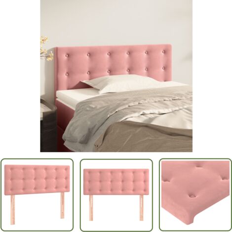 The Living Store - Tête de lit Rose 100x5x78/88 cm Velours