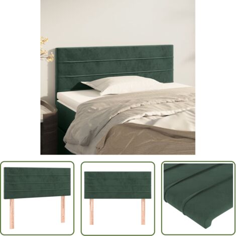 The Living Store Tête de lit Vert foncé 100x5x78/88 cm Velours - Tête De Lit - Literie - Meuble De Chambre - Velours - Chaise Longue
