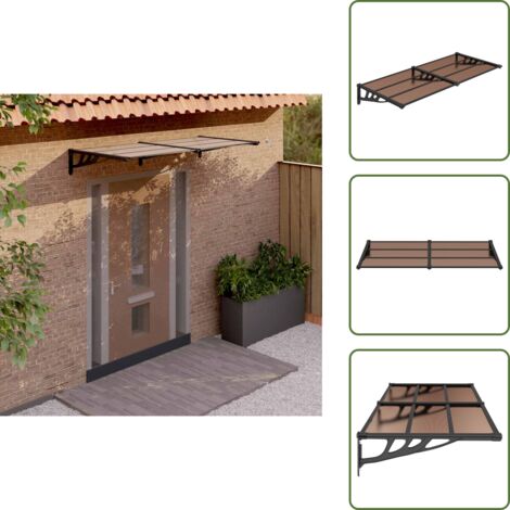 The Living Store Tettoia per Porta Nera 199x90 cm in Policarbonato - Protezione porta