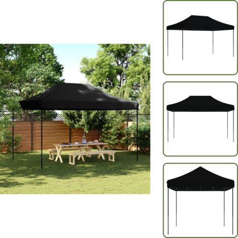 The Living Store Tienda de fiesta plegable Pop-Up negra 440x292x315 cm - Carpa emergente