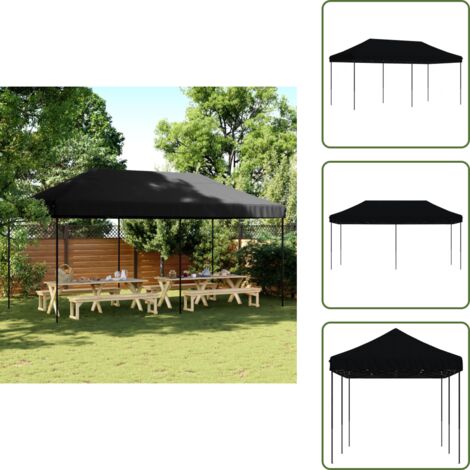The Living Store Tienda de fiesta plegable Pop-Up negra 580x292x315 cm - Carpa emergente