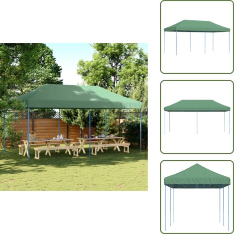 The Living Store Tienda de fiesta plegable Pop-Up verde 580x292x315 cm - Carpa emergente