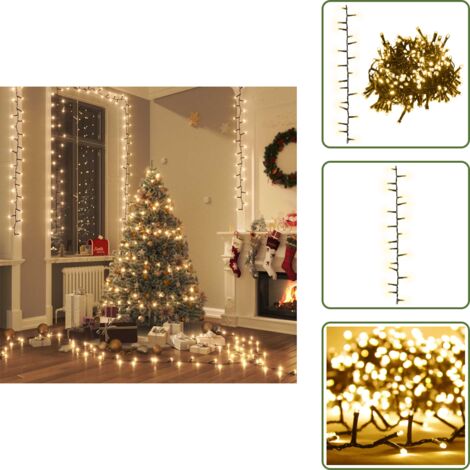 The Living Store Tira de luces compacta con 2000 LED PVC blanco cálido 45 m - Decoración navideña