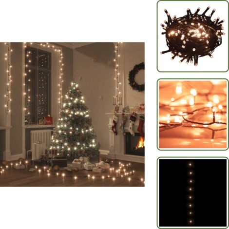 The Living Store Tira de luces con 150 LED blanco cálido PVC 15 m - Decoración navideña