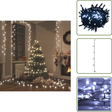 The Living Store Tira de luces LEDs con 150 LEDs blanco frío 15 m PVC - Decoración navideña