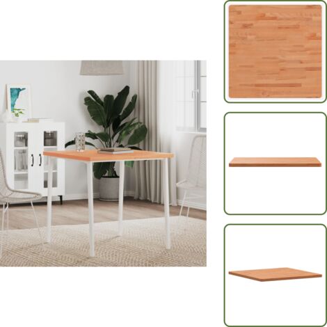 The Living Store Tischplatte 70x70x2,5 cm Quadratisch Massivholz Buche - Holztischplatte - Buchenholzt Tischplatte - Esstisch Platte - Tischplatte Quadratisch - Wohnzimmer Dekoration