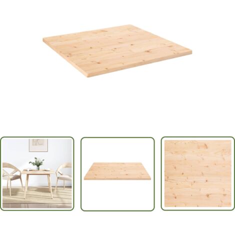 The Living Store Tischplatte 80x80x2,5 cm Massivholz Kiefer Quadratisch - Holztischplatte - Kiefernholz - Tischplatte Massiv - Wohnzimmer Dekoration - Esszimmer Möbel