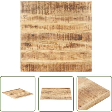 LES TENDANCES The Living Store Tischplatte Massivholz Mango 15-16 mm 70x70 cm - Mangoholz Tischplatte - Esstisch Platte - Wohnzimmer Deko - Industrieller Stil - Rustikal