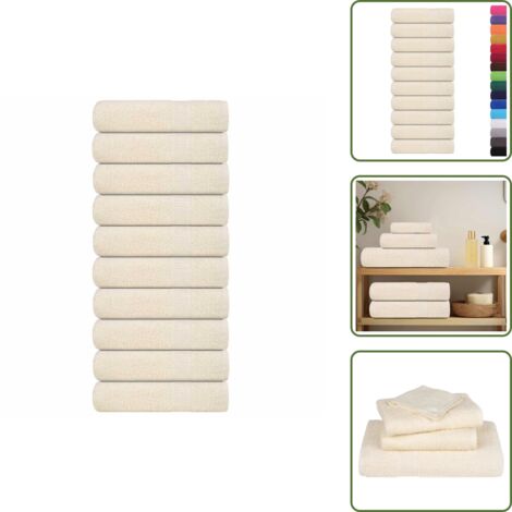 The Living Store Toallas de baño FROGN 10 uds crema 100x150 cm 360 g/m² - Toalla de baño