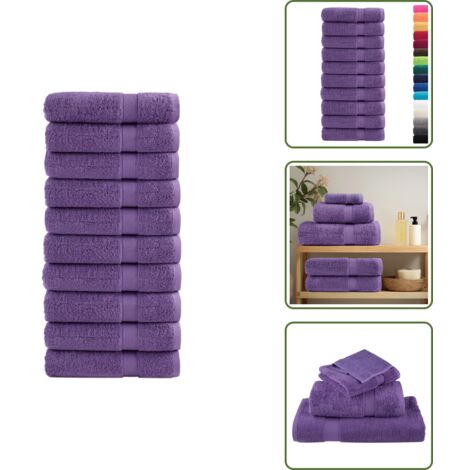 The Living Store Toallas de baño SOLUND 10 uds 100x150 cm 600 gsm - Toallas de algodón