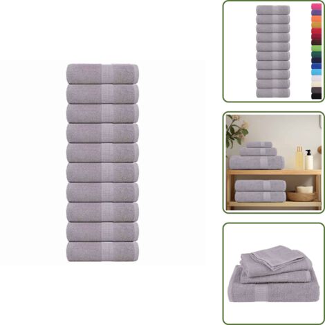 The Living Store Toallas de invitados FROGN 10 uds gris 30x50 cm 360 g/m² - Toallas de invitados