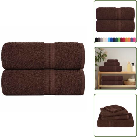 The Living Store Toallas de invitados FROGN 2 uds marrón 30x50 cm 360 g/m² - Toallas de baño