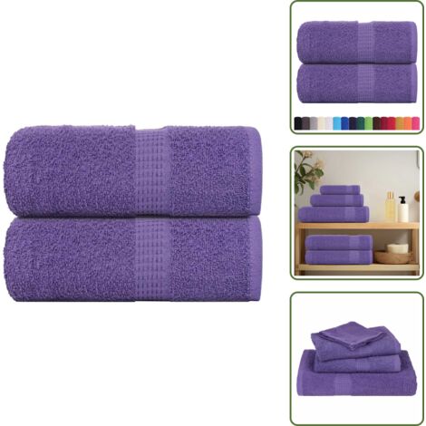 The Living Store Toallas de invitados FROGN 2 uds morado 30x50 cm 360 g/m² - Toallas de invitados