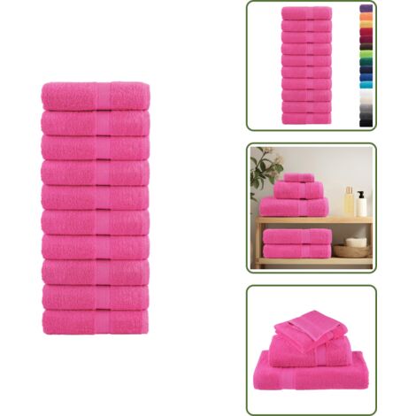 The Living Store Toallas de invitados SOLUND 10 uds rosa 30x50 cm 600 gsm - Toallas de baño