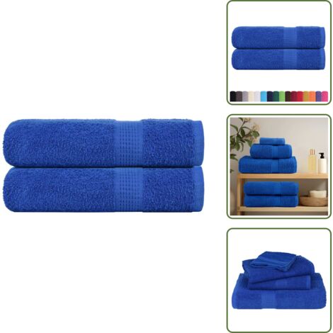 The Living Store Toallas de mano FROGN 2 uds azul 50x100 cm 360 g/m² - Toallas de baño