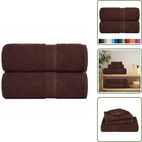 The Living Store Toallas de mano FROGN 2 uds marrón 30x30 cm 360 g/m² - Toalla de mano