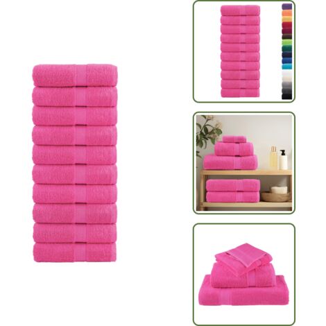 The Living Store Toallas de mano premium SOLUND 10 unidades rosa 30x30 cm 600 g/m² - Toallas de baño