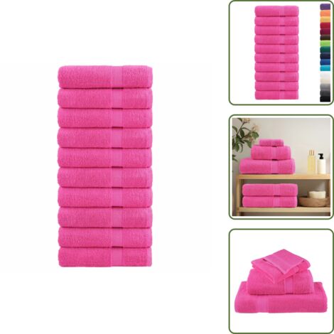 The Living Store Toallas de mano SOLUND 10 unidades rosa 50x100 cm 600 gsm - Toallas de baño
