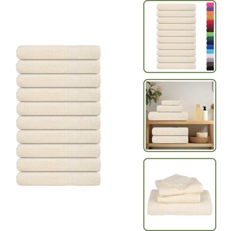 The Living Store Toallas FROGN 10 uds crema 100x200 cm 360 g/m² - Toallas de playa