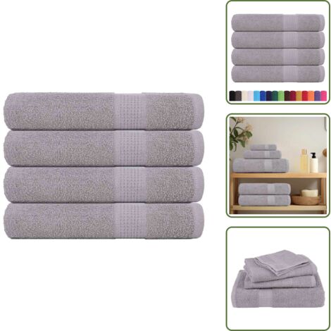 The Living Store Toallas FROGN 4 uds gris 100x200 cm 360 g/m² - Toallas de playa