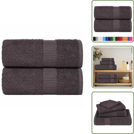 The Living Store Toallitas de baño FROGN 2 uds antracita 15x21 cm 360 g/m² - Toallas de algodón