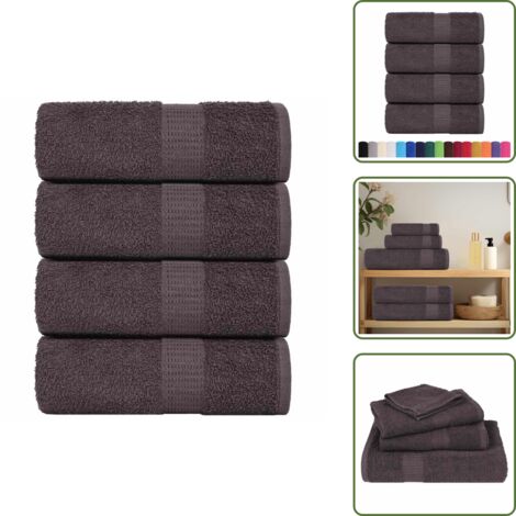 The Living Store Toallitas de baño FROGN 4 uds antracita 15x21 cm 360 g/m² - Toallas de algodón