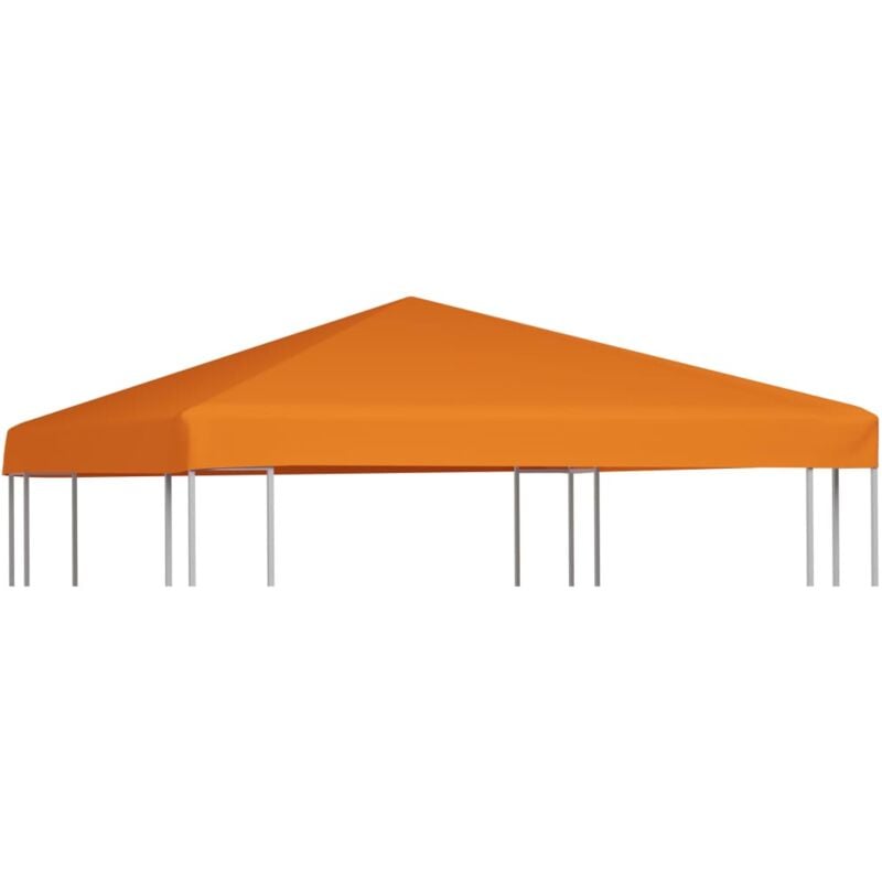 Toile supérieure de belvédère 310 g / m² 3 x 3 m Orange - The Living Store - Orange