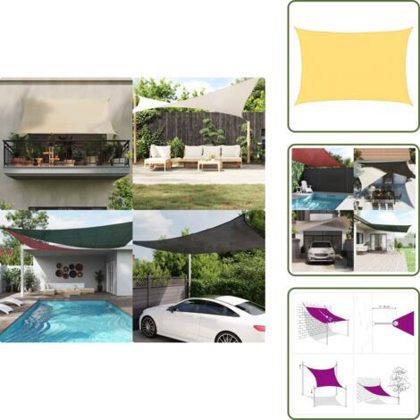 The Living Store Toldo de vela beige HDPE 160 g/m² 5x6 m - Sombrilla de vela