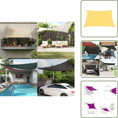 The Living Store Toldo de vela HDPE beige 160 g/m² 3/4x2 m - Sombrilla de exterior