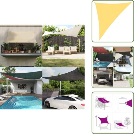 The Living Store Toldo de vela HDPE beige 160 g/m² 3x4x5 m - Sombrilla triangular