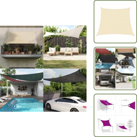 The Living Store Toldo de vela HDPE crema 160 g/m² 3/4x3 m - Sombrilla HDPE