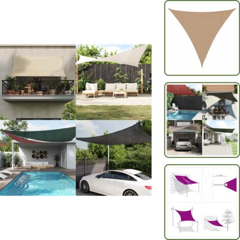 The Living Store Toldo de vela HDPE gris taupe 160 g/m² 3,6x3,6x3,6 m - Sombrilla solar
