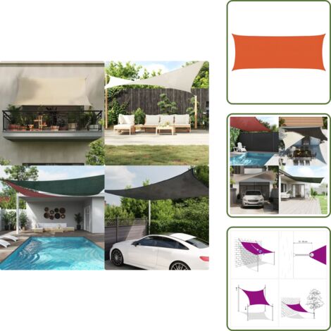 The Living Store Toldo de vela HDPE naranja 160 g/m² 2x5 m - Toldo hdpe