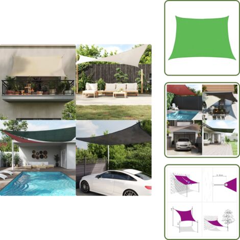 The Living Store Toldo de vela HDPE verde claro 160 g/m² 4/5x3 m - Toldo HDPE