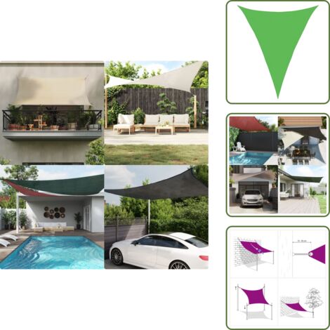 The Living Store Toldo de vela HDPE verde claro 160 g/m² 4x5x5 m - Toldo HDPE